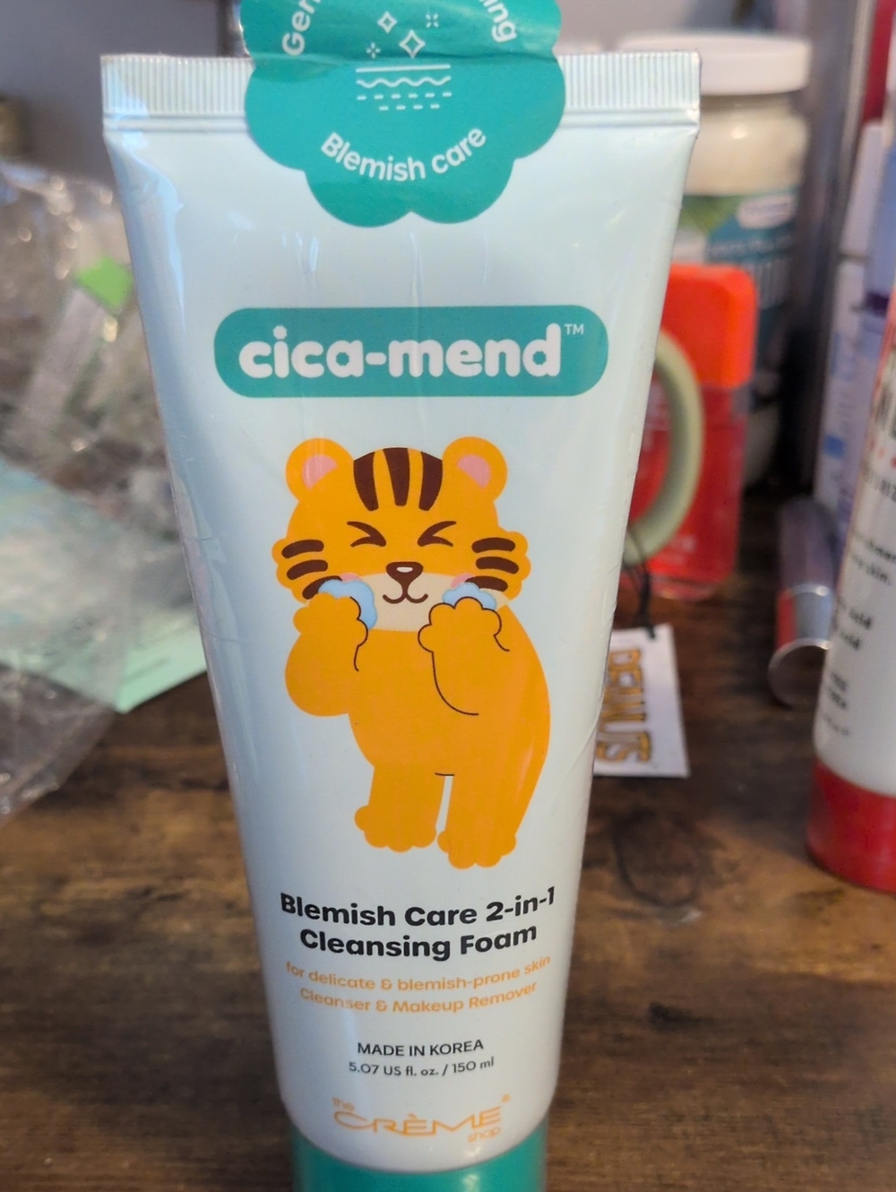 THE CREME Shop Blemish Care 2-in-1 Cleansing Foam - Light Teal Made In Korea